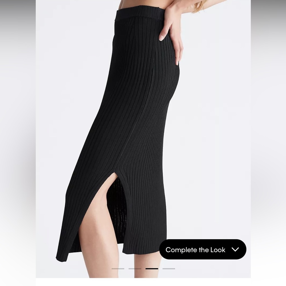 NWT Ribbed Open Hem Skirt - Picture 2 of 3